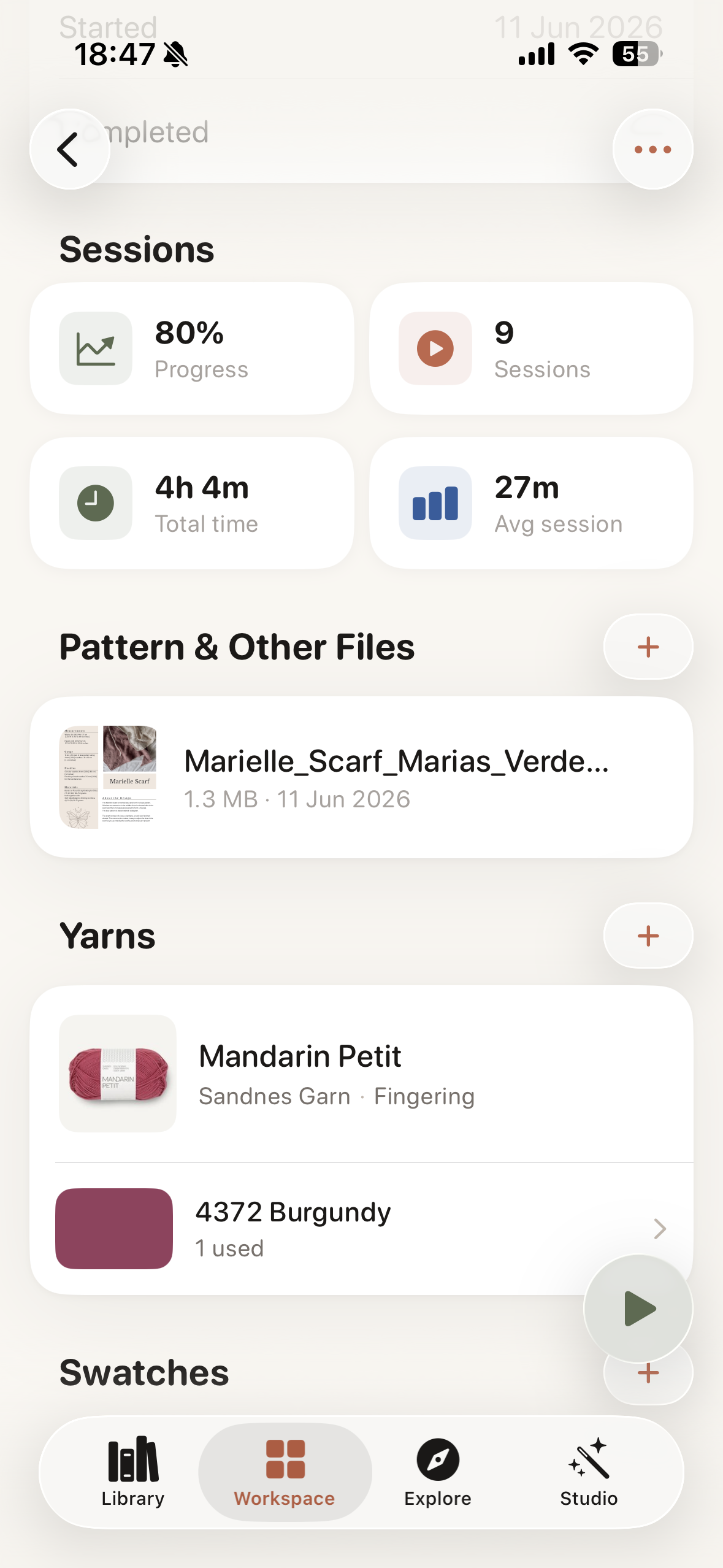 Project yarns on iOS