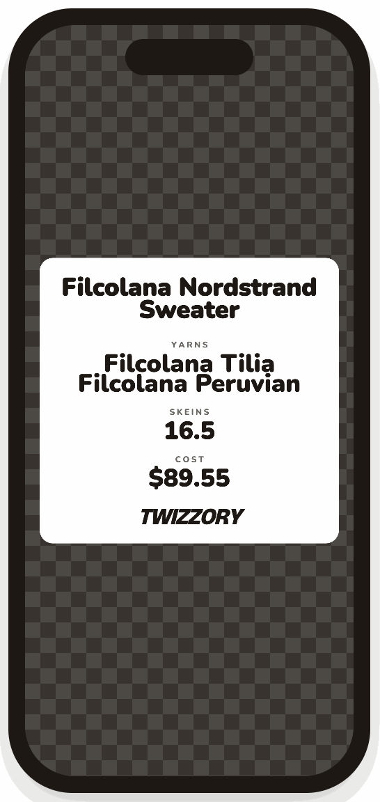 Sticker style — the card as a solid, rounded white card floating over a photo