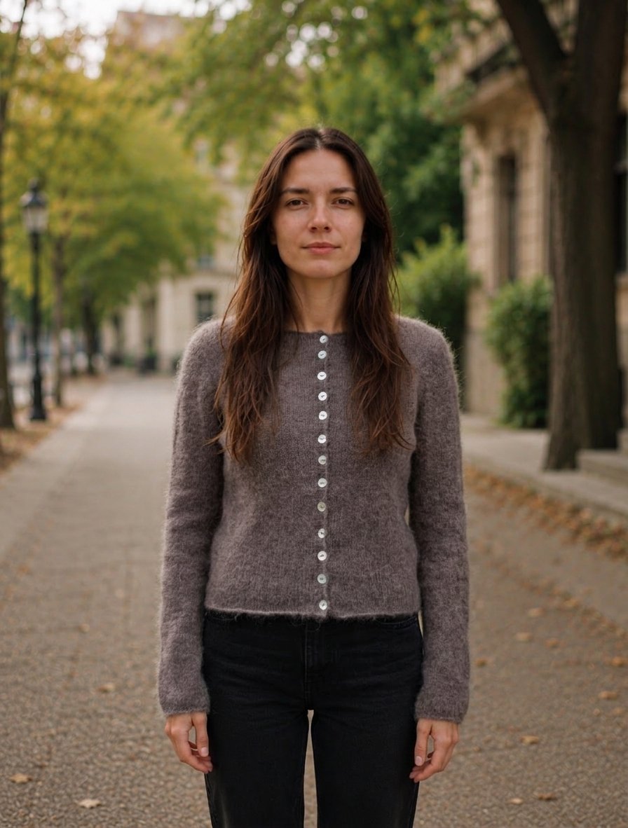 Ivy Cardigan try-on